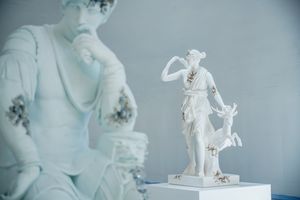 [Daniel Arsham][0], _Quartz Eroded Diane the Hunter_ (2021). White quartz, selenite, hydrostone. 215 x 132 x 106 cm. Courtesy UCCA Center for Contemporary Art.


[0]: https://ocula.com/artists/daniel-arsham/